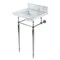 Kingston Brass 19 Carrara Marble Console Sink with Brass Legs 4 Faucet Drillings, Marble WhitePolished Nickel KVPB1917M34SQ6 - alternate 1